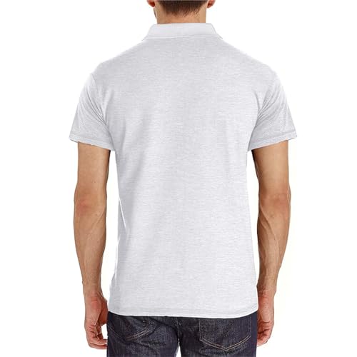 Image of Men's Short Sleeve Polo Shirts Buttons Collared T Shirts with Pocket