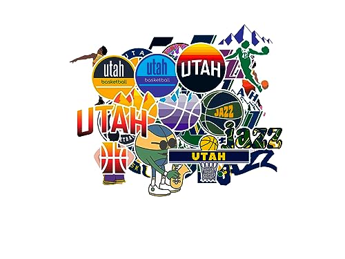 28 PCS Utah Vinyl Jazz Basketball Star Stickers for Water
