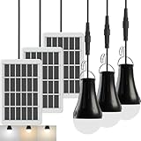 LOTOFIT Dusk to Dawn Solar Light Bulbs Waterproof, Rechargeable Chicken Coop Light with Timer, 3 Color Temperatures, 4 Light Modes, Solar Emergency Lights for Indoor, Outdoor, Hurricane, Storm