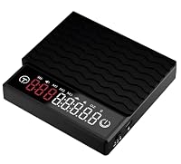 HOTUT Mini-Kaffeewaage mit Timer, USB Wiederaufladbare Espresso Waage, Hochpräzise 2KG/0,1g Kaffee Waage mit LED-Display Automatischer Zeitmessung, Tragbare Espressowaage Digitale Küchenwaage, Schwarz – Ansicht 1