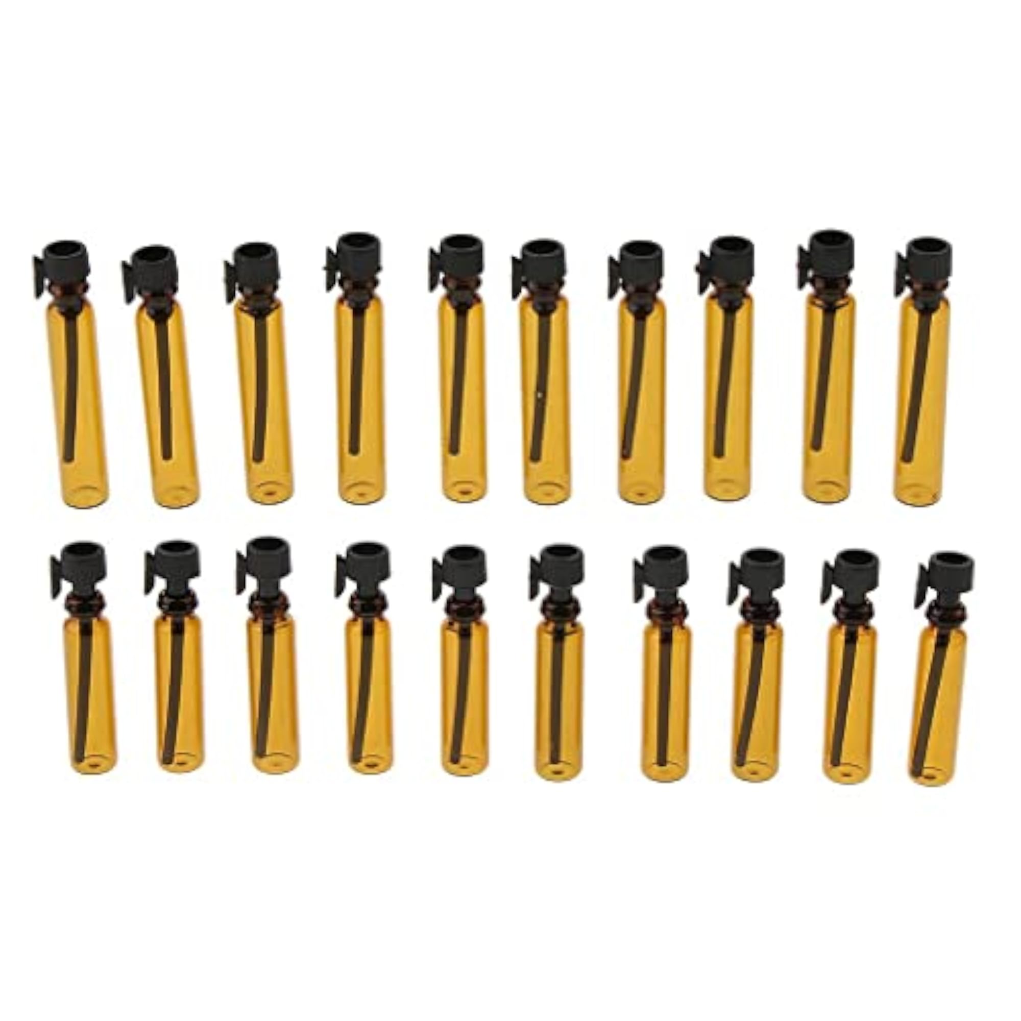 50Pcs/Set Mini Amber Glass Essential Oils Bottles
