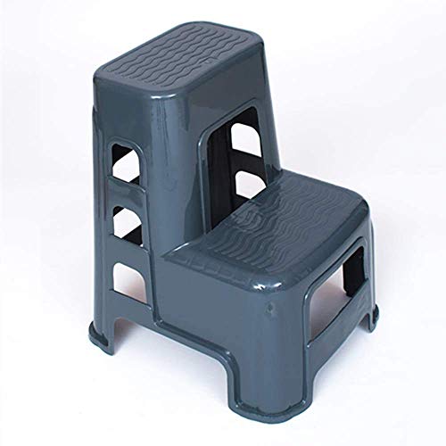 Taburete y escalera de doble propósito, escalera de pie alto y bajo para uso doméstico, diseño de silla ascendente, color verde