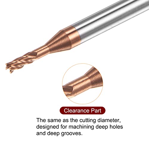 Image of HARFINGTON 2pcs Square Nose End Mill 4mm Shank 2mm x 8mm AlTiSin Coated Solid Carbide Long Reach Extended Neck 4 Flutes CNC Router Bit Milling Cutter for Stainless Steel Hardened Steel