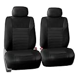 FH Group FB068102 Premium 3D Air Mesh Seat Covers Pair Set (Airbag Compatible), Black Color- Fit Most Car, Truck, SUV, or Van