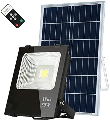SBCGFY Foco LED Solar para Exteriores, IP65, Resistente al Agua, 50 W, Sensor Remoto, luz de Seguridad, Paneles solares, lámparas de Seguridad para jardín, Garaje, etc.