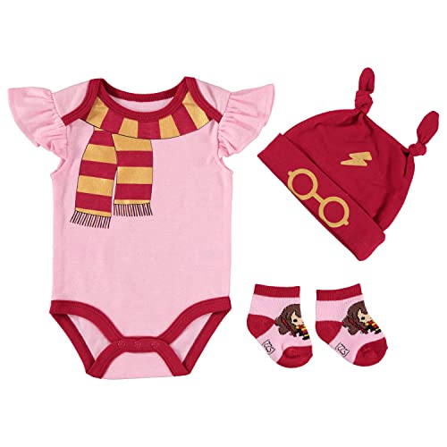 Image of Harry Potter Baby Girls' Bodysuit, Knotted Cap & Socks Gift Set