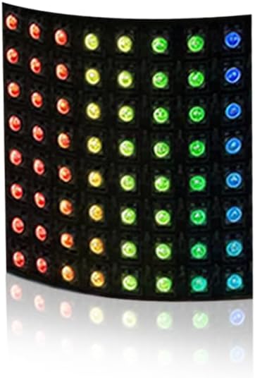 (1Pack) WS2812B LED Matrix Panel, 8x8 64 Pixel RGB 5050SMD Individually Addressable IC MagicRGB Dream Full Color Flexible FPCB Work with K1000C for Image Video Text Display - DC5V
