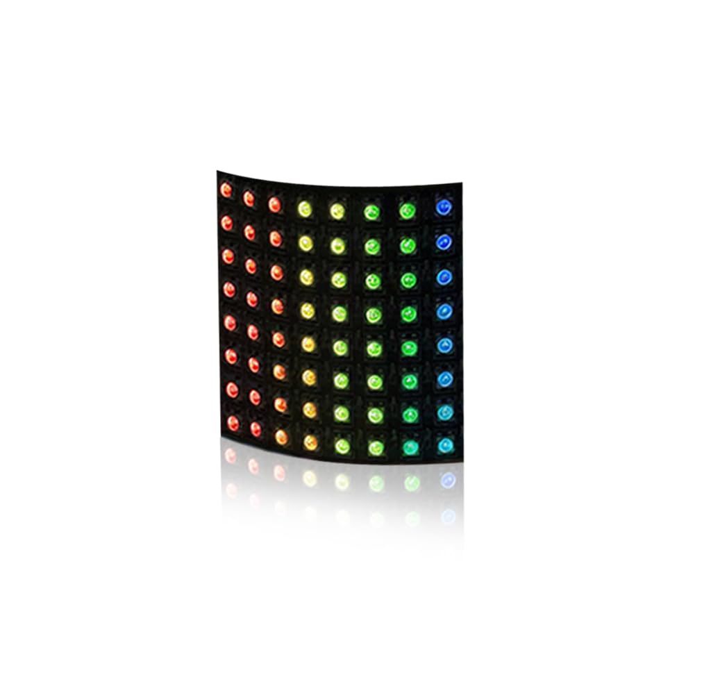 (1Pack) WS2812B LED Matrix Panel, 8x8 64 Pixel RGB 5050SMD Individually Addressable IC MagicRGB Dream Full Color Flexible FPCB Work with K1000C for Image Video Text Display - DC5V