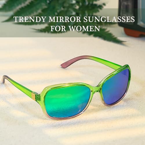 Image of SIPHEW Polarized Sunglasses for Women | Vintage Square Sunglasses w UV400 Protection | Womens Wraparound Shade