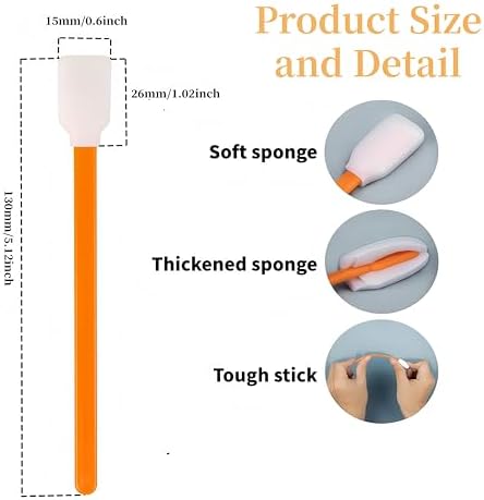 Lint-Free Foam Swab Sticks, 5.1",Foam Cleaning Swabs,30Pcs image 5