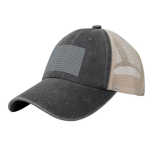 WOmeng Gorra de béisbol de malla con estampado de lobo y ojos azules, ajustable, transpirable, para uso diario al aire libre, camping, viajes, Negro, Talla única