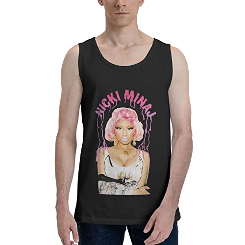 Nicki Rapper Singer Minaj Band Tank Tops Men Gym Shirts Undershirt Workout Tank Tops Black Medium #TOP8
