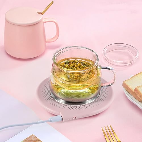 Topyond Electric Cup Warmer USB Auto Off 55°C 8cm Heating Pad for Coffee, Beverages, Milk, Tea, Hot Chocolate for Office Workers Students