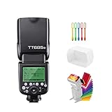 Godox TT685O TTL 2.4G GN60 High-Speed Sync 1/8000s Camera Flash Wireless Master Slave Speedlite Compatible for Olympus Panasonic Cameras with Diffuser & Filter & USB LED