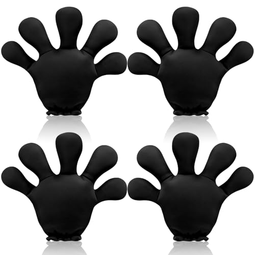 Geyoga 2 Pairs Jumbo Cartoon Hands Large Costume Gloves Halloween Gloves for Halloween Party Birthday Role Playing Costumes (Black)