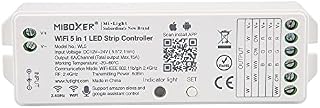 LIGHTEU®, Milight Miboxer 5in1 WiFi LED Strip Controller, Amazon Alexa and Google Home Voice Control Remote and APP Control, no WiFi-Box Needed Compatible with 5 Different Output Mode, DC12-24V, WL5