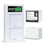 Topwowe 2-Pack Batteries Compatible with Arlo Pro, Arlo Pro 2 Cameras VMA4400, with LCD Dual Charger Station and USB C Cable (7.2V 2440mAh)