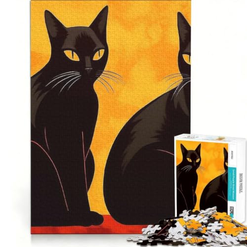 Rompecabezas de Gatos Negros de 1000 piezas ideal para decorar tu escritorio y tu habitación