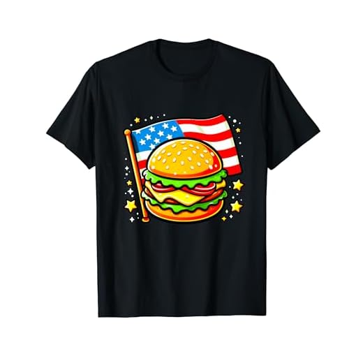 4th Of July Cheeseburger America Independence Day Burger T-Shirt for Women Kids Men