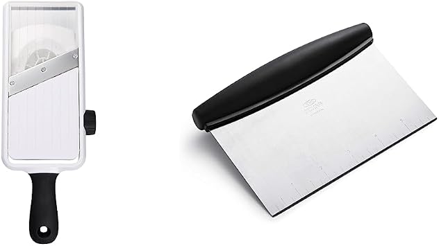 OXO Good Grips Large Adjustable Handheld Mandoline Slicer and Stainless Steel Scraper & Chopper