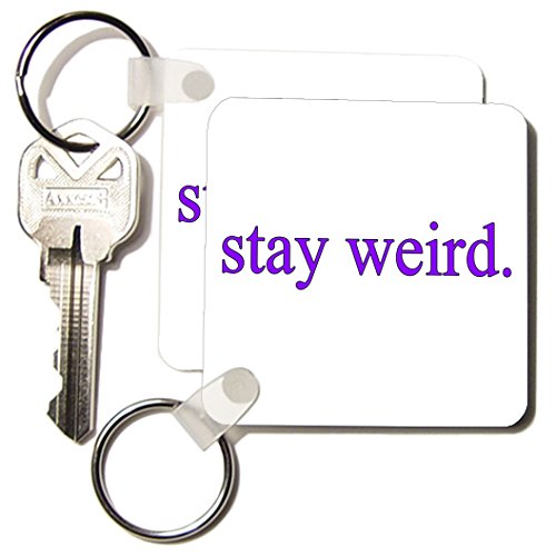 Porte-clés Stay Weird violet 3dRose KC 173423 Evadane avec citation