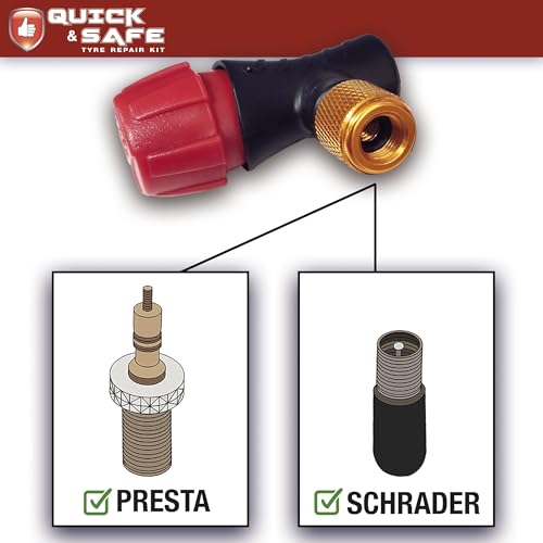 S SUMEX Kit Repara Pinchazos Equipo de Reparación de Neumáticos Moto y Coche Compuesto por 5 Mechas 2 Herramientas 3 Bombonas de Gas CO2 y Regulador de Presión - imagen 5