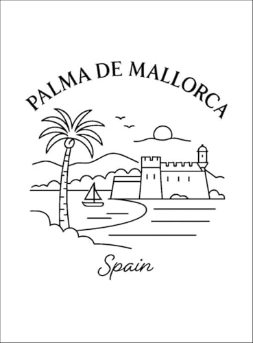 Palma de Mallorca Spain Minimalistic Design Souvenir Vintage Travel Poster 8 x 10-Inches