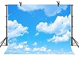 FUERMOR 10x7ft Blue Sky White Clouds Photography Backdrop Studio Photo Props Party Decor GEFU654