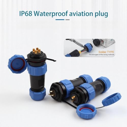 Conector SP21 IP68 aéreo de 4 pines con sistema backnut para conexiones estancas 4