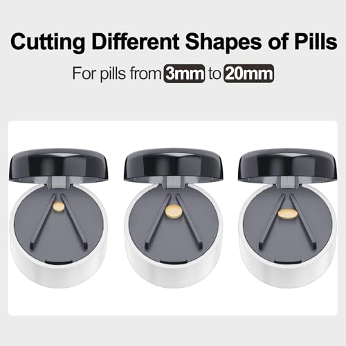 Image of DUBSTAR 3-in-1 Pill Crusher Pill Grinder, Pill Crusher Fine Powder with Brush, Pill Crushers for Elderly with Pill Cutter and Storage, Pill Cutter Splitter for Small or Large Pills (Grey)