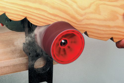Wolfcraft 2245000 Schleifwalze mit Schleifband, Schaft 8 mm Ø 75 x 80 – Ansicht 2