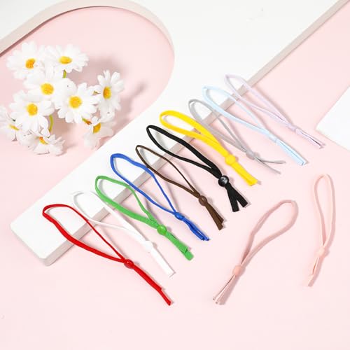 Vin Beauty 60 Stück Elastische Welpenstreu-Halsbänder, Verstellbare Welpen ID Halsbänder, Farbige Welpen-Identifikationsbänder für Neugeborene Welpen Kätzchen Haustiere, 12 Farben