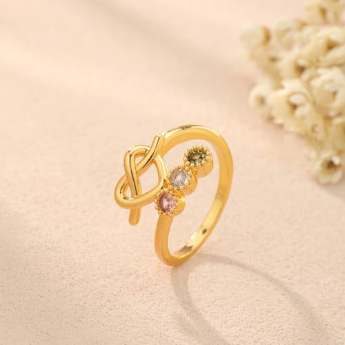 Cadeau comm&eacute;moratif de couple bague n&oelig;ud d'amour or