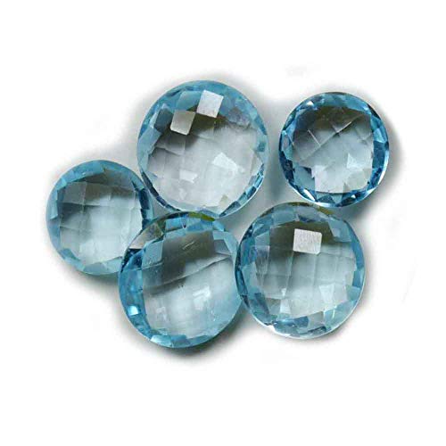 Topazes bleues de qualite superieure lot de 5 gemmes naturelles taillies pour joaillerie