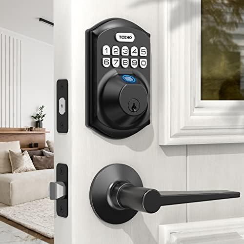 Keyless Entry Door Lock with Handles, UYF Electronic Keypad Deadbolt