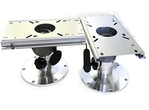 sport master 2 (Two) Polished Adjustable Height Locking Pedestal W/Slide & Swivel 9" -11 inches