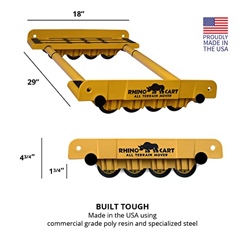 All Terrain Mover RC-1-YEL-TV Rhino Cart All Terrain Mover - All Terrain Moving Dolly For Heavy Appliance, Furniture, And Building Material Handling thumb #2