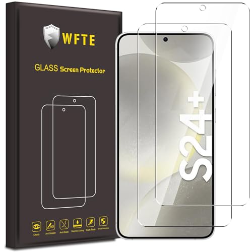 WFTE [2-Pack Screen Protector for Samsung Galaxy S24 Plus/S25 Plus 5G Anti-Scratch High Transparency Anti-fingerprint Bubble-Free Dust-Free Premium Tempered Glass For Samsung S24+/S25+ 6.7