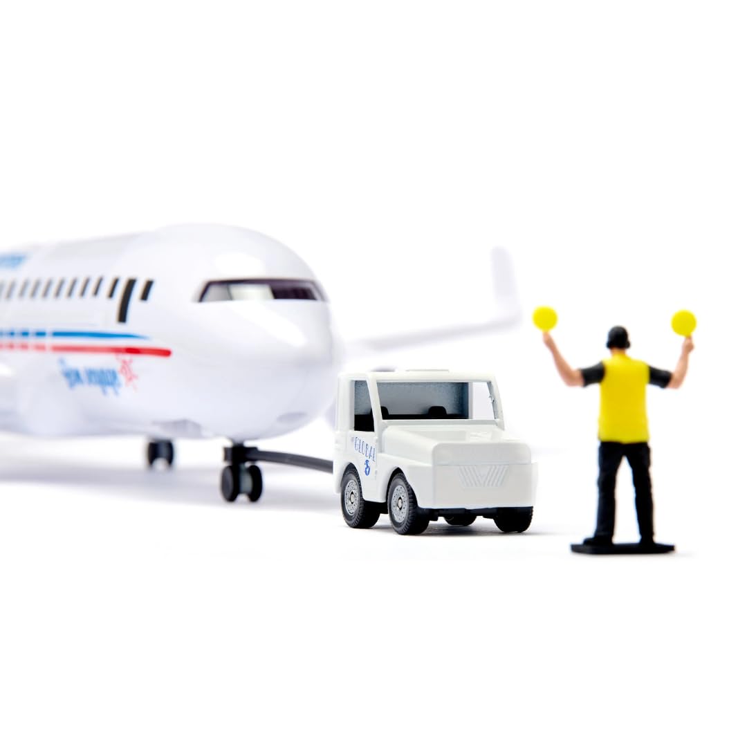 SIKU | Avión de línea en miniatura Buen viaje | Juguete de metal y plástico | Modelo reducido realista blanco | Regalo para niños de 3 años y más | Colección de vehículos aéreos