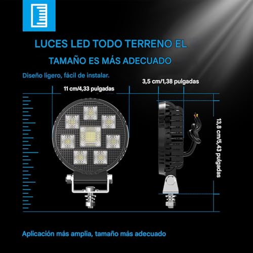 Luces de conducción LED Offroad giratorias 360 impermeables 6