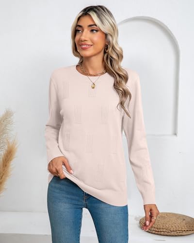 Image of Ficerd 2 Pack Women's Fall Sweater Crew Neck Tops Knit Pullover Tops Long Sleeve Shirts Blouse Casual Outfit Fashionable 2025