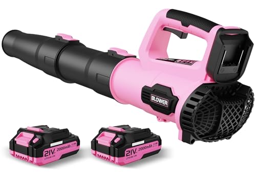 LEAPUL Leaf Blower Cordless, 21V Electric Leaf Blower with 2×2.0Ah Batteries & 1 Fast Charger, Lightweight Battery Powered Blower for Lawn Care, Patio Cleaning