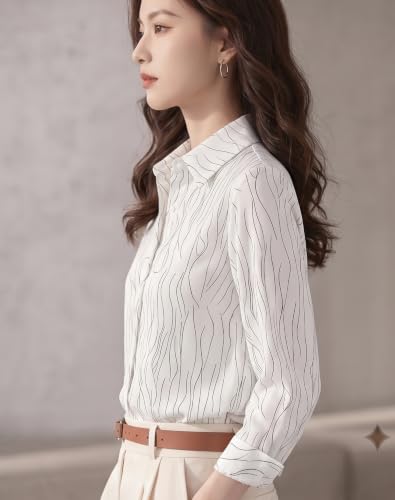 Image of URBAN OX Women's Casual & Corporate Wear Comfort Shirt - Stylish Korean Tops for Women, Formal Shirts for Women Office Wear, Oversized & Wrap Tops, Plus Size