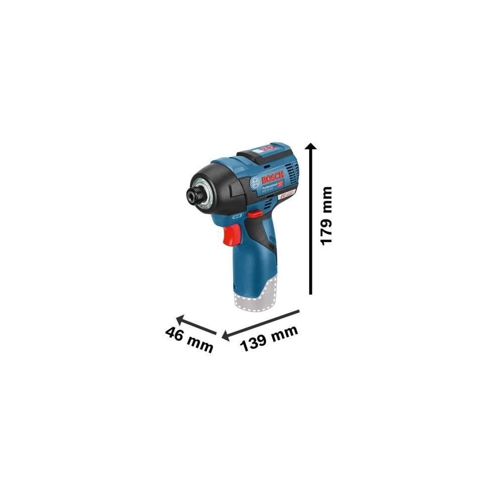 Bosch Professional system 12V: akumulatorowy klucz udarowy GDR 12V-110 (2 akumulatory GBA 12V 3.0Ah, szybka ładowarka GAL 12V-40, walizka L-BOXX)