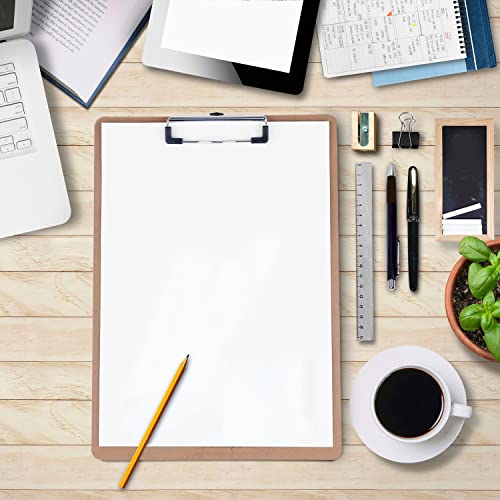 Sunee 12 Packs Brown Clipboards 8.5X11, Wooden Clip Board With Low Profile Clip, Letter Size, Classroom And Office Supplies #TOP5