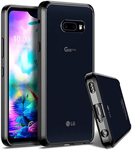 CASEVASN Bumper Case Compatiable with LG G8X ThinQ/LG V50s ThinQ, Shock-Absorption Air Hybrid Defender Shockproof Anti-Drop Crystal TPU Bumper + Clear Hard Back Protective Case Cover (Black)