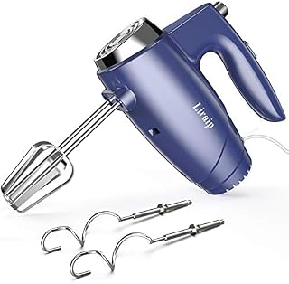 Liraip Hand Mixer Electric Whisk With 5 Speed Handheld Mixer for Whipping,Mixing Cookies,Brownies,Cakes and Dough with 4 Accessories (Blue)