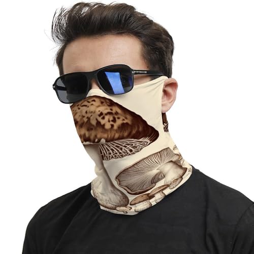 Neck Gaiter Vintage Mushrooms Face Mask for Travel Face Cover Scarf for Men Women Elastic Headbands Wind-proof Bandana for Skiing Fishing Hiking Cycling2
