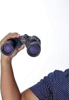 Olympus Binocular 10x50 S Including Strap, case. Sharp Details, Natural Colours, Wide Field of View, Lightweight - Ideal for Nature Observation, Birdwatching and Concerts, Black (V501023BU000)