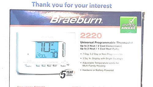 Braeburn 2220 Universal 7, 5-2 Day or Non-Programmable 2H / 2C